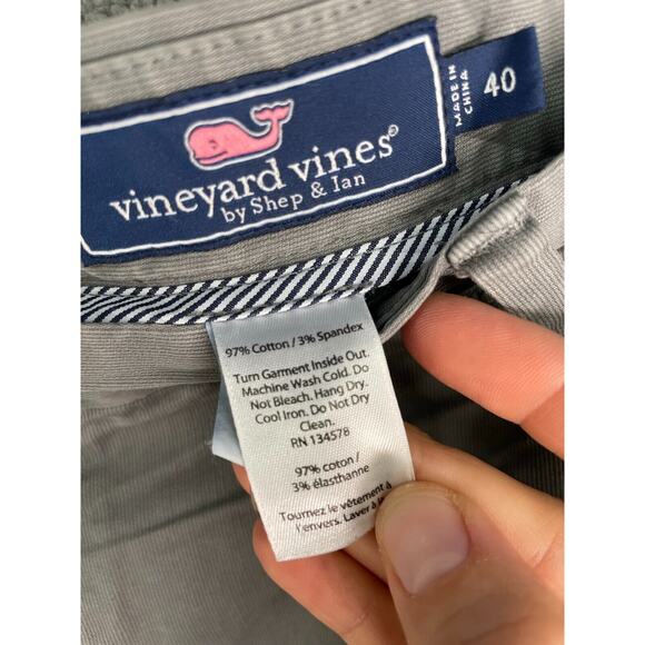Vineyard Vines Shorts Mens 40 Gray Bermuda Breaker Golf Cotton Zip Close Pockets - Picture 9 of 10